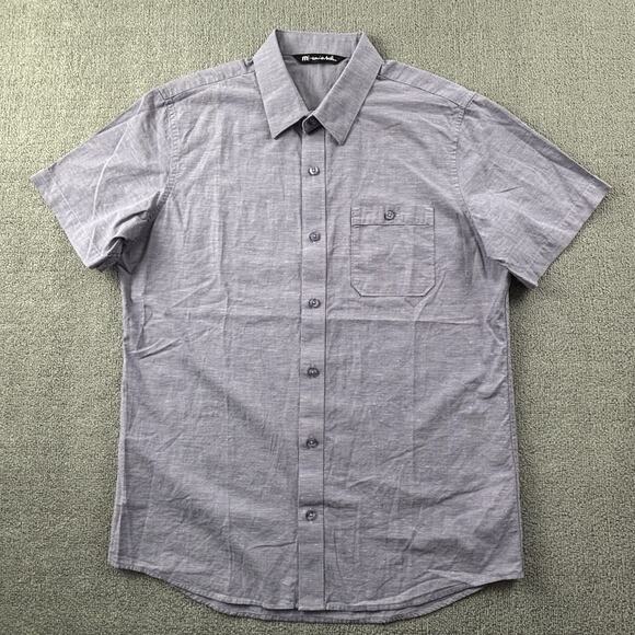 Travis Mathew Shirt Adult Medium Purple Button Up Short Sleeve Golf Casual Men's - Picture 1 of 14